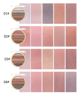 5 Colors Waterproof Portable Eyeshadow Cosmetics Pearlescent Matte Blending Mini