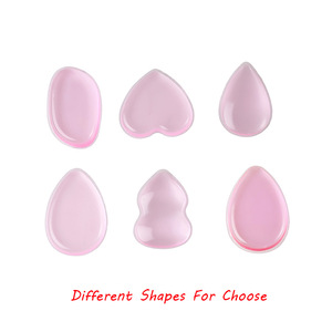 Best Selling wholesale Free samples transparent soft oval shape beauty silicone gel cosmetic makeup sponge powder puff for face