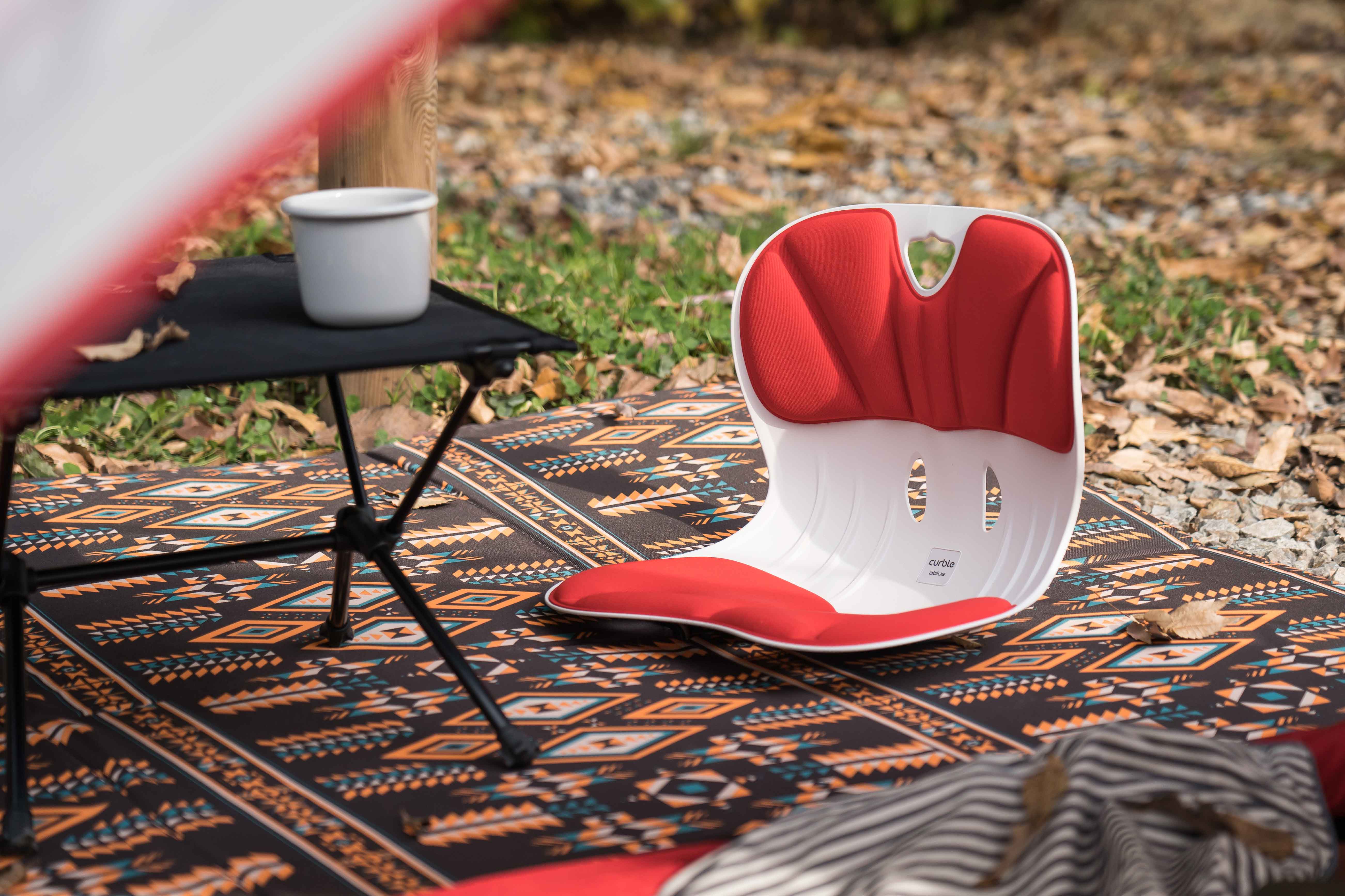 Curble Wider_Red, Best posture corrector chair with back a supporter working by leverage movement