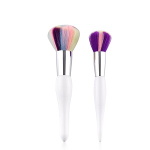 Customized Personalized White Makeup Brush Set Cosmetic Tool Kit Wholesale 2pcs