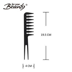 Double using method afro pick comb fork for salon hair cutting