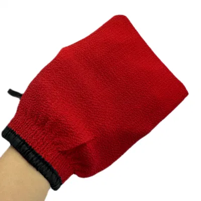 Exfoliating Body Glove Morroccan Style 150d 100% Viscose Red Bath Glove