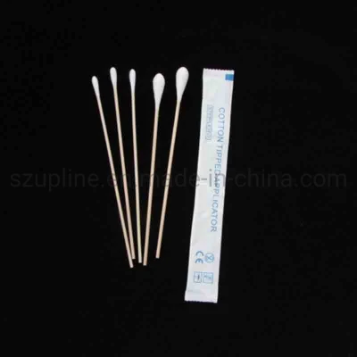 Factory Wholesale Disposable Bamboo Wooden Stick Cotton Swab Single Head