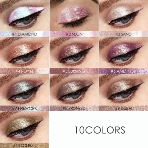 Focallure Top Consumable Products 10 Colors Classic Liquid Eyeshadow Shimmer Eye Shadow Makeup Beauty Make Up Cosmetics