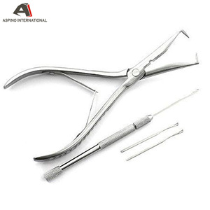 Hair Extension Removal Pliers For Micro Rings /Steel Hook Pulling and loop needles kit set