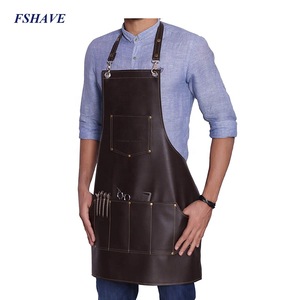 Heavy Duty Leather Barber Apron Hair Cutting Hairdressing Cape for Salon Hairstylist Adjustable Apron With Pockets