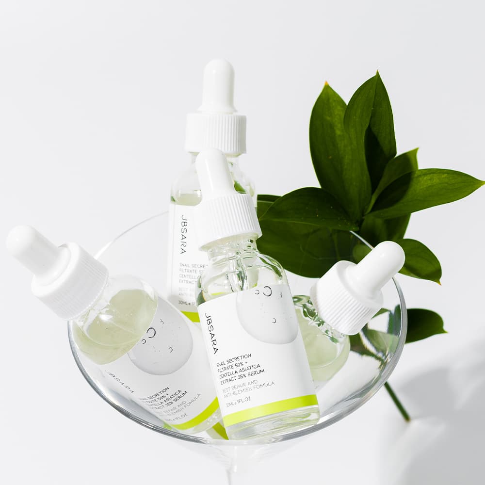 JBSARA Snail Secretion Filtrate 50% + Centella Asiatica Extract 35% Serum 30ml