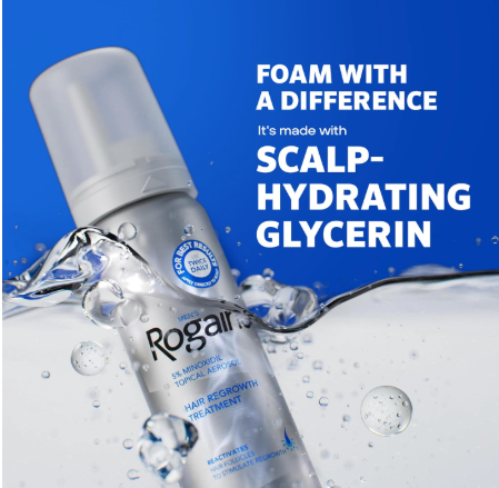 Men’s Hair Regrowth Foam 5% – Unscented Topical Aerosol, 3 Month Supply (3 x 2.11 oz)