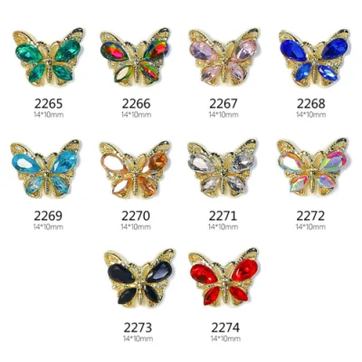 Nail Art Decorations Butterfly Nail Stones Dream Crystal Butterfly Zircon New Super Flash Stereo Alloy Nail Butterfly Accessories