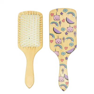 New Design Wooden Hair Brush with Cute Printing