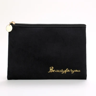 New Style Velvet Embroidered Cosmetic Bag Multi-Color Lady Makeup Bags with Zipper