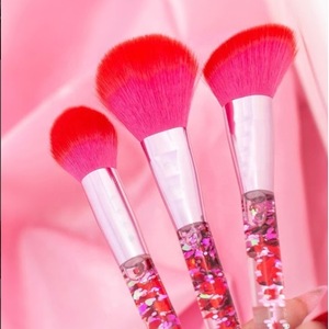 newest 3 pcs makeup tools with red pouch professional animal hair Brush OEM makeup brushes