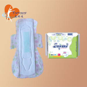 OEM packaging high quality cotton surface lady sanitary napkin negative ion raw material manufacturer price