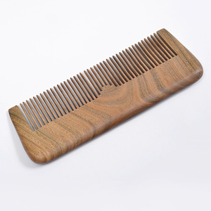 Pocket handmade double sided green wooden sandalwood hair beard comb