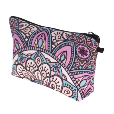 Polyester Wholesale Mandala Printed Cosmetic Bag Makeup Pouch Pencil Bag