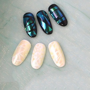 Popular design 3D self-adhensive glass foil nail sticker nail supplies 3d nail art