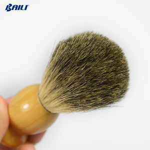Pure Badger Hair Shaving Brush With Black Plastic Handle