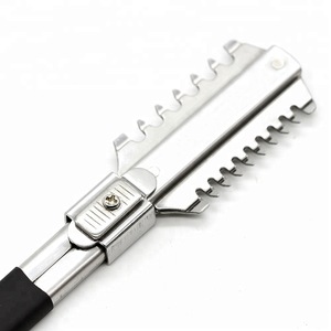 Replaceable Blade Double Straight Edge Trimming Razor Barber Hair Shaving Shaver With 10 Pcs Stainless Steel Blades