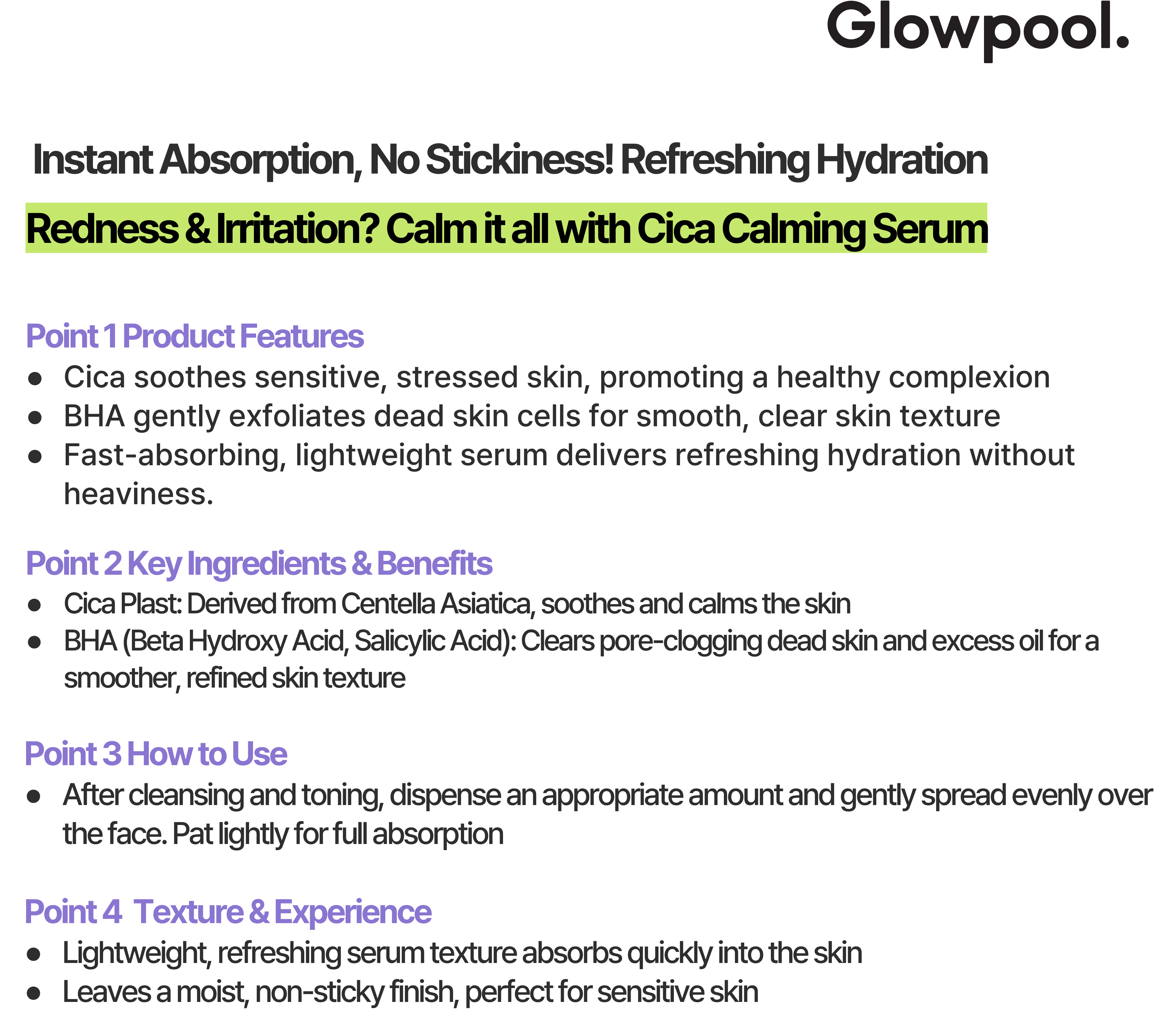 [Skin Care] CICA BHA CALMING SERUM