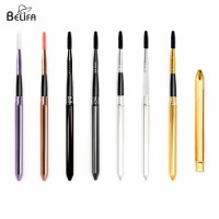 Wholesale private label retractable silicon eyelash extension covered silicone resuable mascara wand brush tube with cap lid
