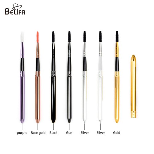 Wholesale private label retractable silicon eyelash extension covered silicone resuable mascara wand brush tube with cap lid