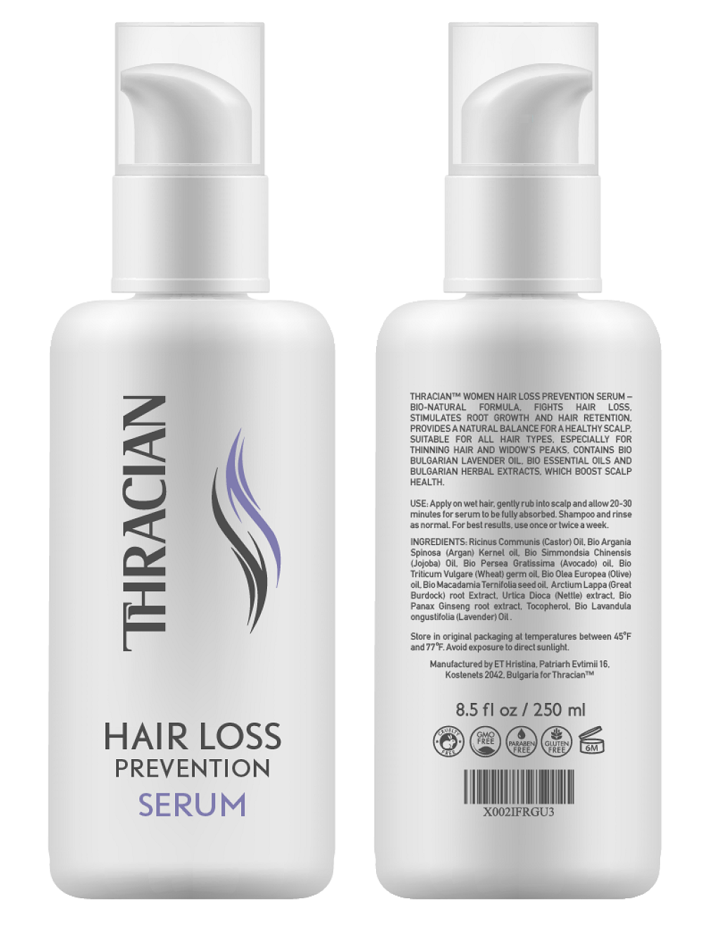 Thracian Natural Hair Loss Prevention Serum for Women, 250 ml