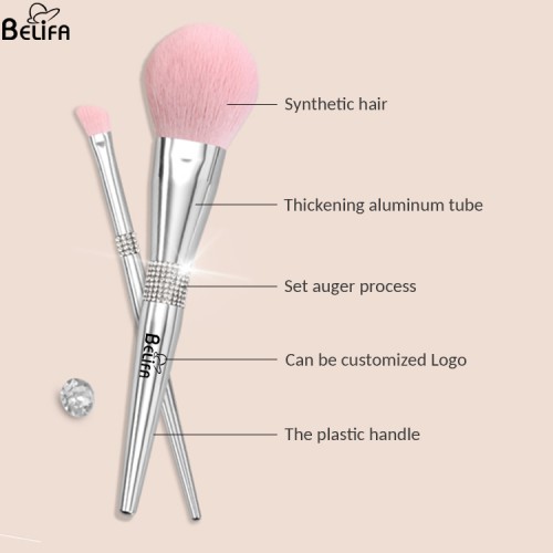 Wholesale custom logo 11pcs glitter cosmetic cleaner brush holder diamond package box for luxury bling silver makeup brush set