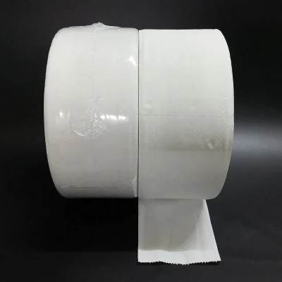 100% Virgin Wood Pulp Material Natural White Toilet Paper Tissue Jumbo Roll