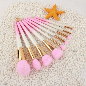 2019 New Arrival 9pcs makeup brushes set pink/white synthetic bristles makeup brushes kit foundation/eye brushes makeup tool