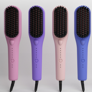 2020 new 100 human hair home use Negative Ionic 2 in1 hair straightener and hot air Hair Dryer brush