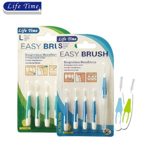 5pcs quality i shape interdental brush with 1 cover cap blister card packing I-A brushpick