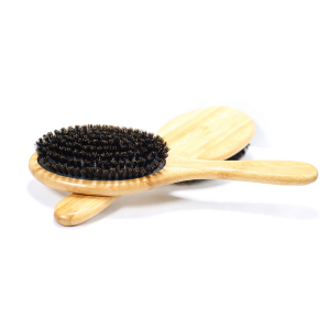 Amazon Hot Selling Natural Bamboo Handle Boar Bristle Hair Grooming Brush