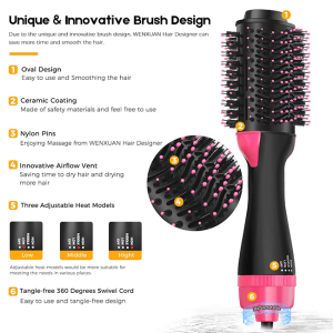 CE Approval Professional Hot Cold Hair Brush Dryer Comb 2020 Hot Air Brush Styler One Step Hair Dryer And Volumizer