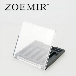 clear cap black 5 palette empty eye shadow case custom design compact powder case with brush place