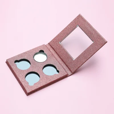 Empty Custom Cardboard Square Glitter Glue Paper Cosmetic Eyeshadow Palette Container Private Label