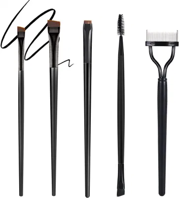 Eyelash Comb Eyelash Separator Mascara Applicator Eyelash Definer with Comb Cover Arc Designed Cosmetic Brushes Tool Black