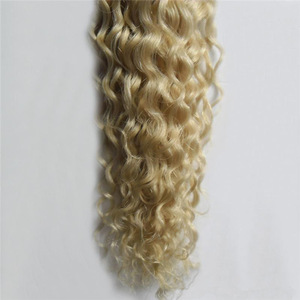 Fashion 613 Bleach Blonde color curly tape hair extensions double folded