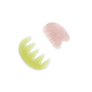 Gemstone Hair Comb / Custom Head Massage Green Jade Hair Comb