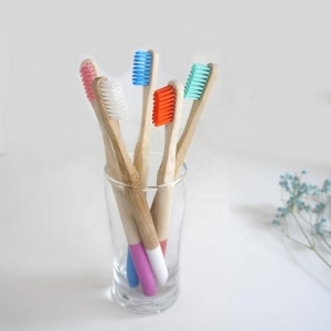 High quality  eco friendly custom color bamboo toothbrush 100% biodegradable