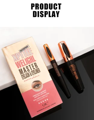 High Quality Eyeliner Waterproof Mascara Set 2 in 1 Black Mascara Curling Slim Eyeliner Pen Eyes Makeup