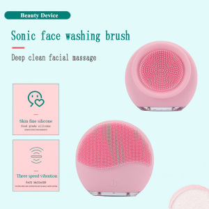 New Hot Sale Wash Face Machine Electric Usb Waterproof Silicone Face Cleansing Brush Pink Facial Machine