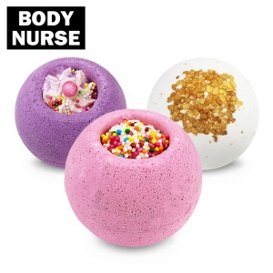 OEM Best Selling SPA Perfume Bubble Salts Ball Bath Bombs with Toys Inside Animal Bath Fizzy