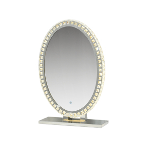 Oval Standing on the desk  decorative wall mirror dressing tabl  crystal mirror with touch sensor switch