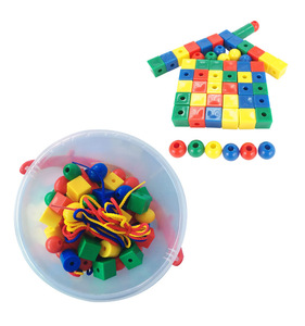 preschool toy kids manipulative toy 160pcs Plastic Lacing Beads toy