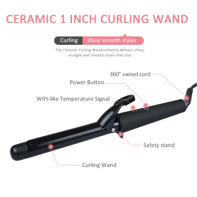 Private Label Barrel Waver Wireless Wire Barrel Curling Wand Hair Curler