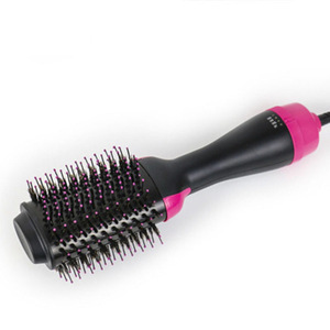 Professional Salon Hot Air Brush Styler and Dryer 2-in-1 Negative Ion Straightening Brush Hair Dryer with Comb