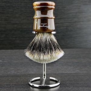 Silver Tip Badger Shaving Brush NEW HORN COLLECTION & Shaving Stand