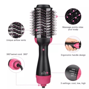 Top Hair Dryer Brush Hot Air Brush Hair Dryer Volumizer 4 in 1 Multifunctional Negative Ions Hair Blow Dryer Straightener Brush