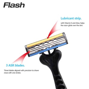 triple blade stainless steel disposable shaving razor