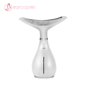 Wholesales Rechargeable LED Photon Vibration Neck Instrument Skin Care Tighten Anti Wrinkle Remove Neck Lifting Massage Device